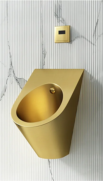 A stainless steel urinal designed for commercial bathroom, hospitality and public sanitary projects.