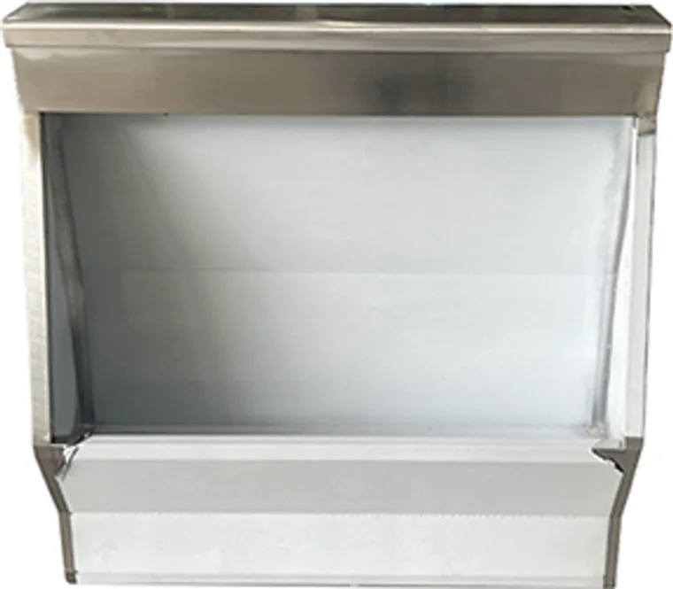 A stainless steel customized urinal designed for commercial bathroom, hospitality and public sanitary projects.