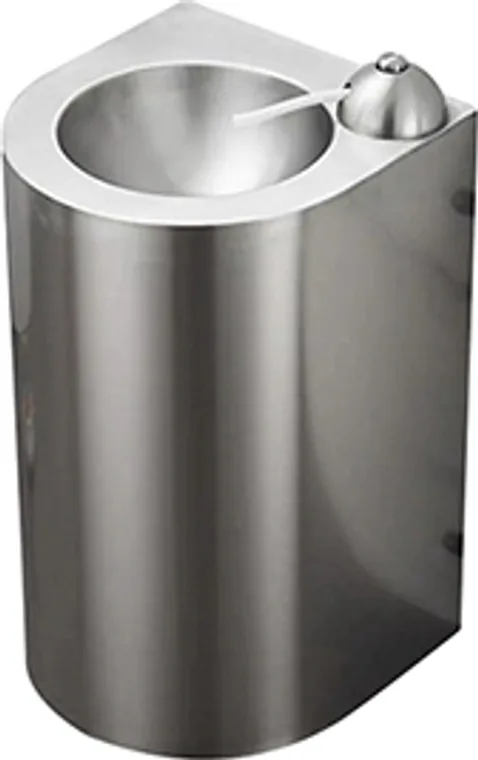 A stainless steel hanging basin designed for commercial bathroom, hospitality and public sanitary projects.