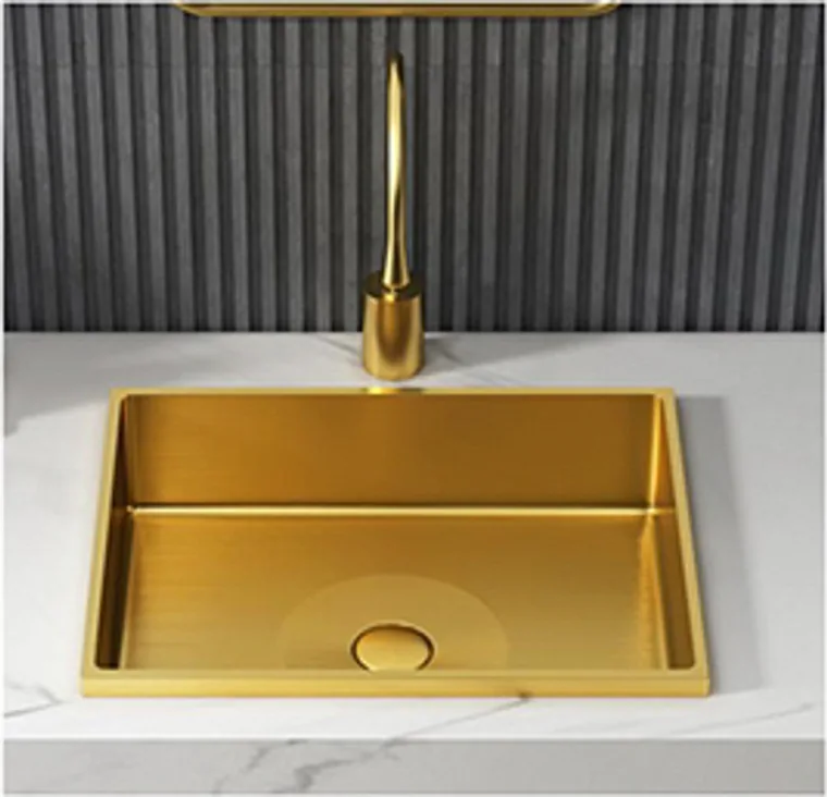 A stainless steel counter basin designed for commercial bathroom, hospitality and public sanitary projects.