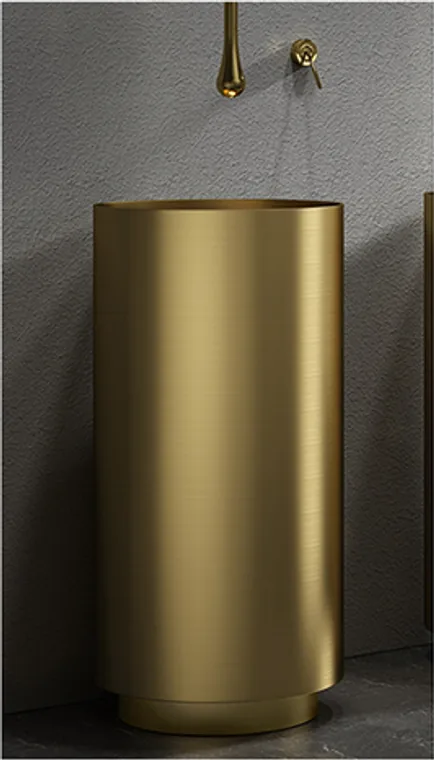 A stainless steel pedestal basin designed for commercial bathroom, hospitality and public sanitary projects.