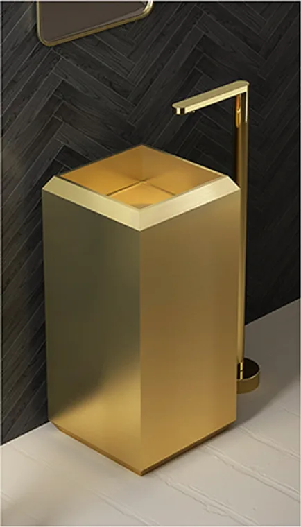 A stainless steel pedestal basin designed for commercial bathroom, hospitality and public sanitary projects.