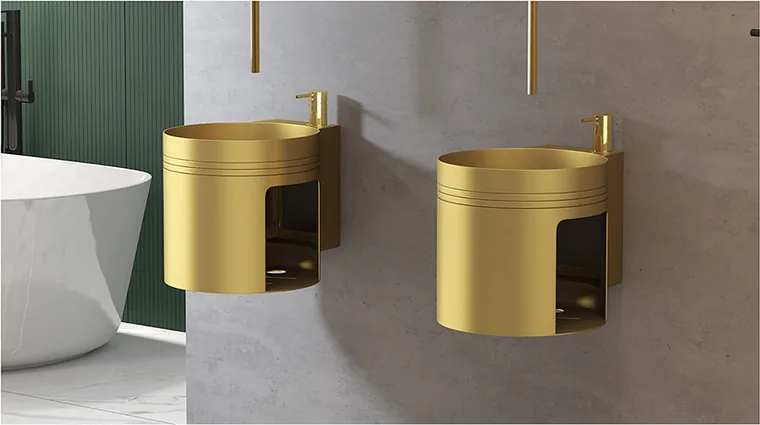 A stainless steel pedestal basin designed for commercial bathroom, hospitality and public sanitary projects.