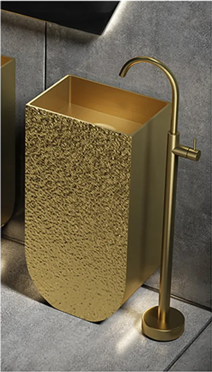 A stainless steel pedestal basin designed for commercial bathroom, hospitality and public sanitary projects.