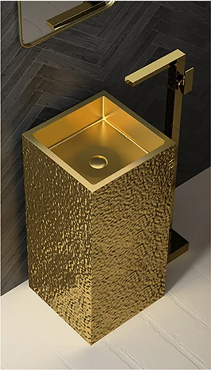 A stainless steel pedestal basin designed for commercial bathroom, hospitality and public sanitary projects.