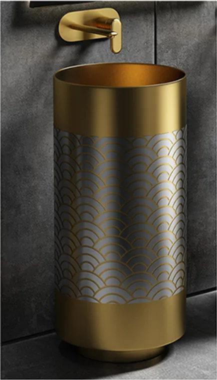 A stainless steel pedestal basin designed for commercial bathroom, hospitality and public sanitary projects.