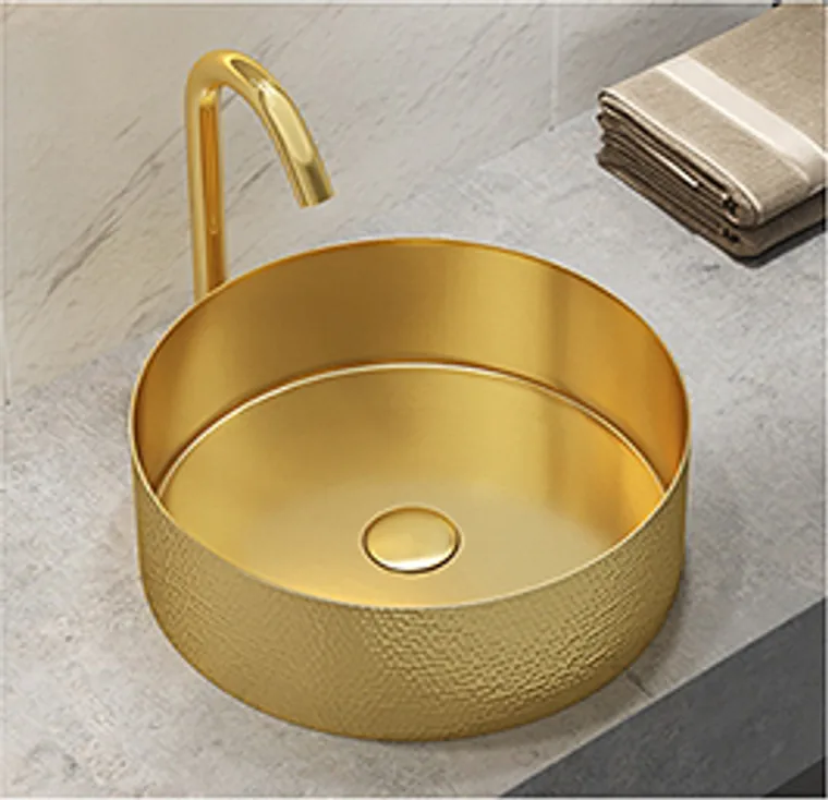 A stainless steel countertop basin designed for commercial bathroom, hospitality and public sanitary projects.