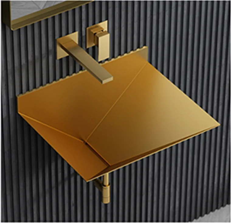 A stainless steel counter basin designed for commercial bathroom, hospitality and public sanitary projects.