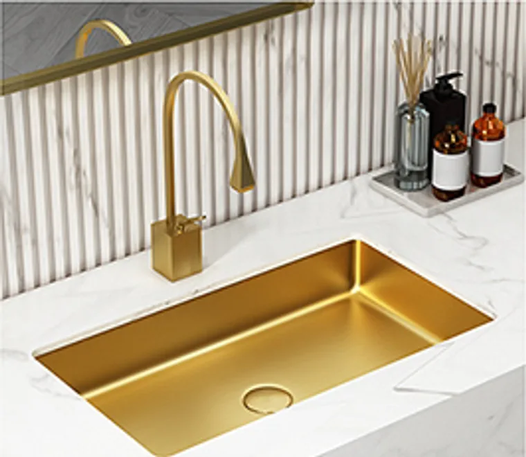 A stainless steel counter basin designed for commercial bathroom, hospitality and public sanitary projects.