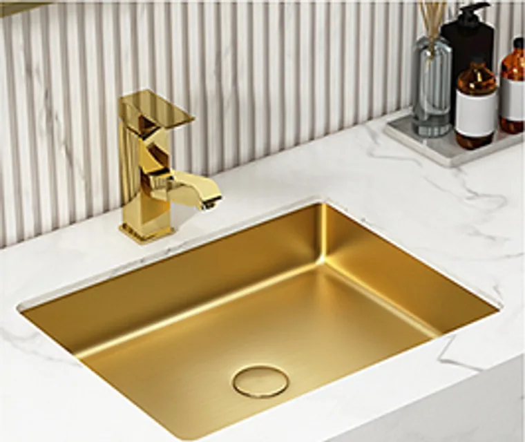 A stainless steel counter basin designed for commercial bathroom, hospitality and public sanitary projects.