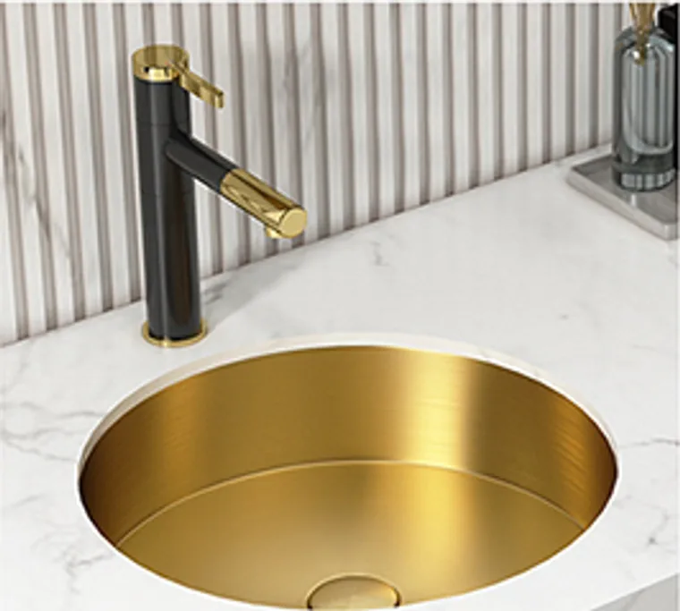 A stainless steel counter basin designed for commercial bathroom, hospitality and public sanitary projects.