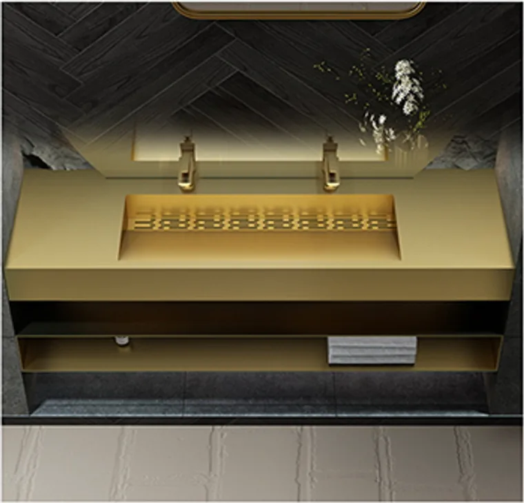 A stainless steel customized pedestal basin designed for commercial bathroom, hospitality and public sanitary projects.