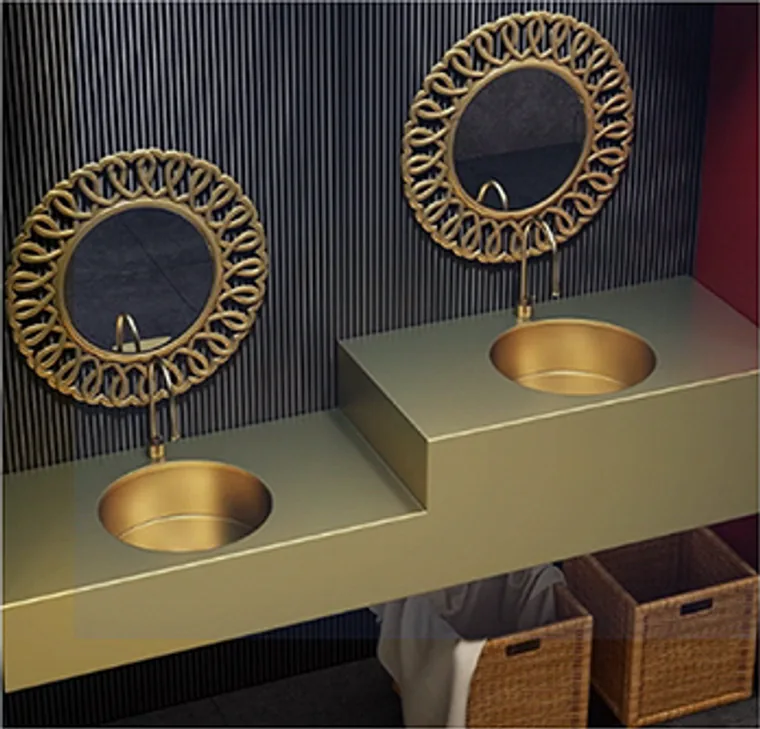 A stainless steel customized pedestal basin designed for commercial bathroom, hospitality and public sanitary projects.