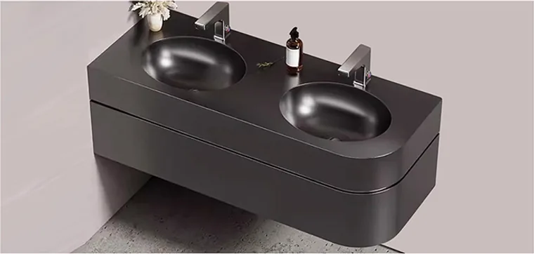 A stainless steel customized pedestal basin designed for commercial bathroom, hospitality and public sanitary projects.