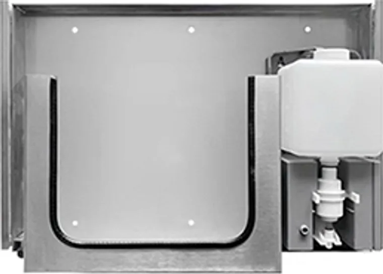 A stainless steel prison hardware mirror cabinet designed for commercial bathroom, hospitality and public sanitary projects.