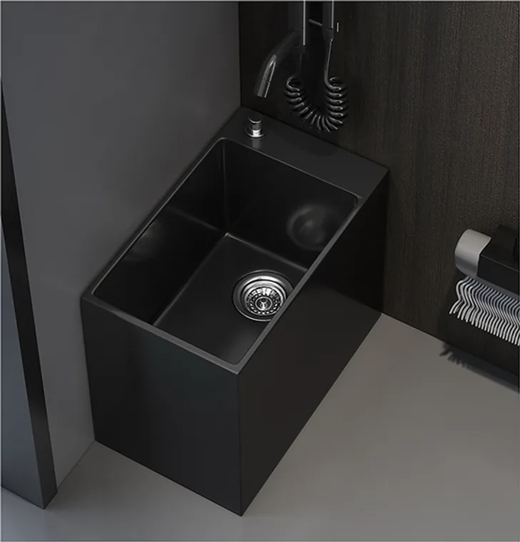 A stainless steel mop pool / vomiting pool designed for commercial bathroom, hospitality and public sanitary projects.