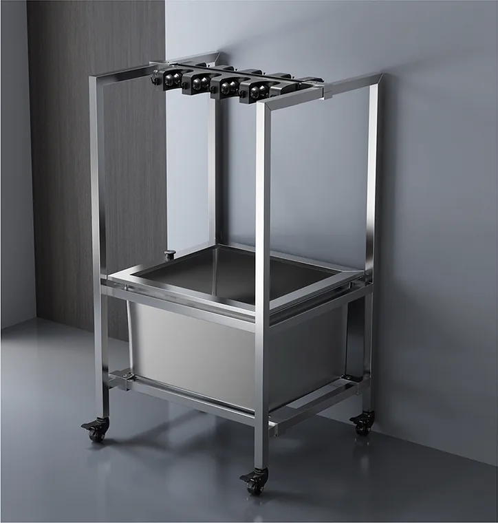 A stainless steel mop pool / vomiting pool designed for commercial bathroom, hospitality and public sanitary projects.